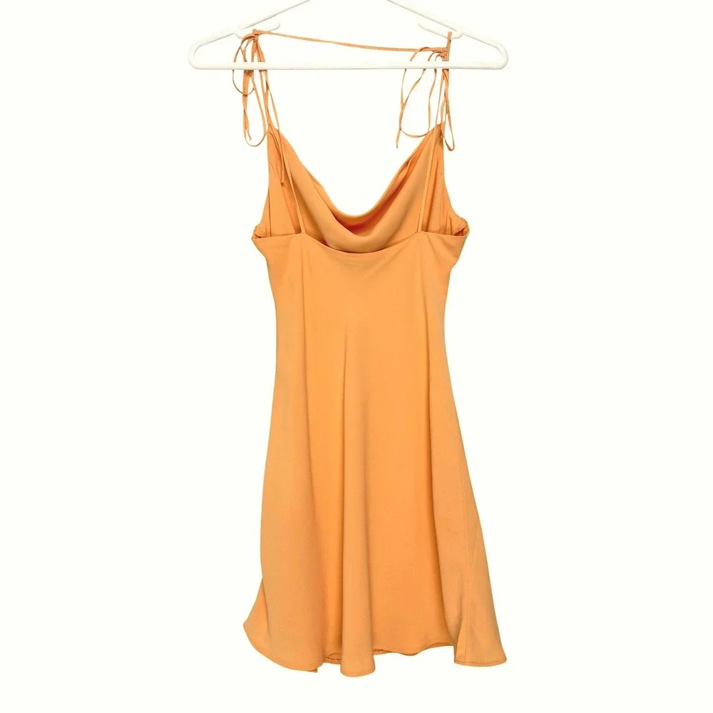 Abercrombie & Fitch Cowl Neck Tie String Slip Dress Orange Mini Dress SP